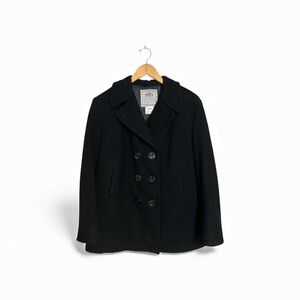 Classic Black Women's Wool Peacoat